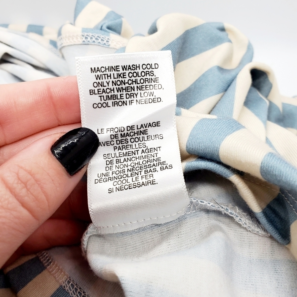 Love Fire Light Blue & White Striped Twist Side Sleeveless Top - Picture 7 of 7